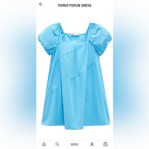Zara tiered poplin dress